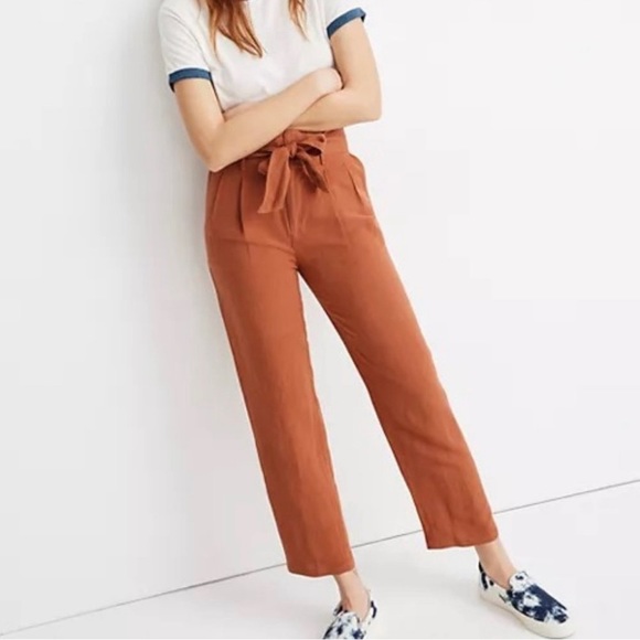 Madewell Pants - Madewell Linen Blend Paperbag Pants sz 0